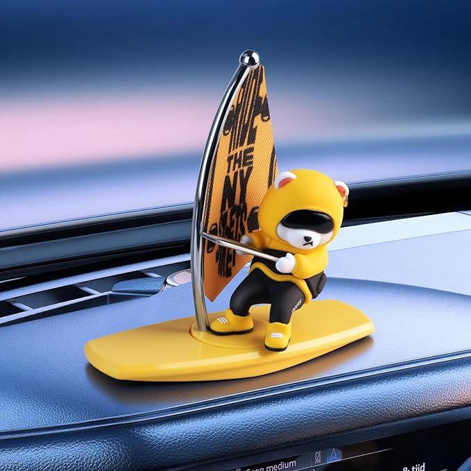 Kwak's Car Air Freshener,Boat Automotive Air Fresheners Dashboard Decorations Cute Rotatable Interior Accessories Ornaments Means Smooth Sailing Shangri-la Fragrance (Yellow)