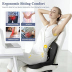 Memory Foam Seat Cushion for Sciatica & Back Pain Relief - Ergonomic Chair Pad with Adjustable Strap & Supportive Comfort Cover, Non-Slip for Car, Truck, Office Chair -Black