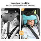 LETTON Adjustable Child Car Seat Head Support Band, Soft Kids Head Holder Head Strap, Safety Head & Neck Pillow Support - A Comfortable Sleep Solution, Lake Blue