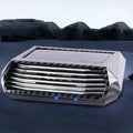 Solar-Powered Car Air Purifier with USB Charging & Ozone Odor Elimination - Portable HEPA Filter-Free Ionizer for Pet Odors, VOCs - Compact, Silent, Best for Car Use (8813 carbon fiber)