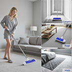 ACE2ACE A3 Pro Carpet Roller for Pet Hair, Carpet Pet Hair Removal Tool, Reusable Large Lint Rollers, 5 Feet Long Handle No Bending No Kneeling, Cat Dog Hair Remover for Carpet, Rugs, Mats, Blue