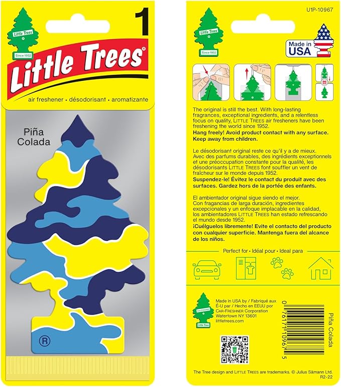 LITTLE TREES Car Air Freshener | Hanging Paper Tree for Home or Car | Pina Colada Scent | Pack of 6