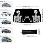 Socira Funny Skull Car Sun Shade Windshield Sunshade Umbrella Foldable Gothic Umbrella Sun Shade Sunshade Front Window Cover Skull Car Accessories Blocks Uv Rays 57" X 30"
