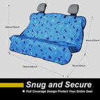 Back Seat Cover for Car Trucks Van SUV,Waterproof Rear Bench Towel Seat Covers for Dogs and Kids,Automotive Backseat Protector (Blue Marbling)