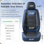 Coverado Car Seat Covers, Front Covers for Cars, Car Seat Cover Front Seats, Car Seat Protector Waterproof, Leather Car Seat Cushion, Universal Interior Covers Seat Protectors for Most Cars Blue