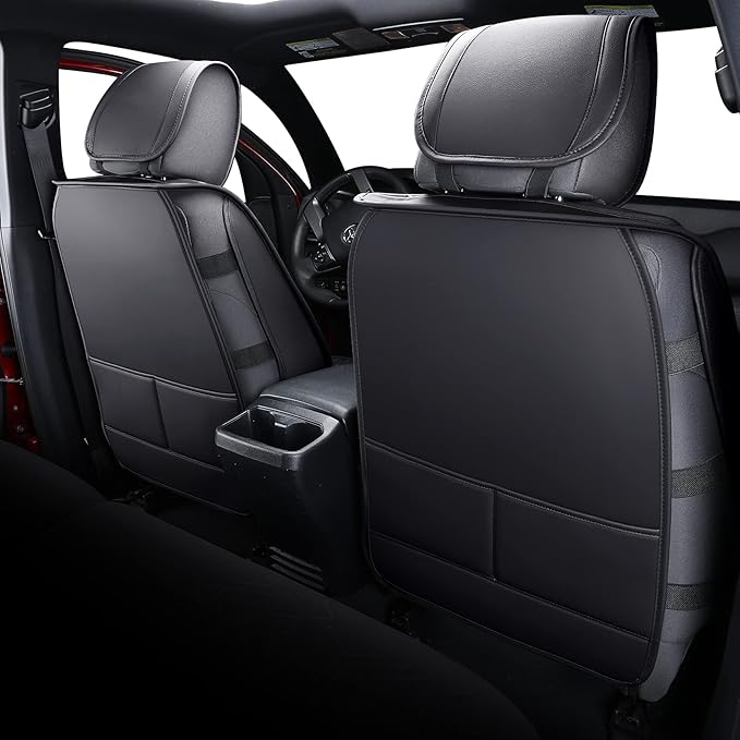 Tomatoman Tacoma Front Seat Covers Compatible with Toyota Tacoma 2005-2022 2023 2024 2025 2026 Trucks Access Crew Extended Double Cab TRD Sports SR V6 Heavy Duty Car Cushions(2 PCS Front/Black)