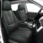 Fit for 98% of Mercedes Benz Car Seat Covers, Premium Nappa Leather Seat Cover, Fully Wrapped Protect Modern Style Seat Cover (2-Seat Standard, Black & Green)