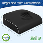 Seat Cushion for Tailbone Pain Relief, Office Chair Cushion, Memory Foam Large Chair Cushion with Non-Slip Cover for Soft Support at Office Chair, Car Seat, Airplane Black/2X-Large