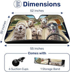 GENANY Sheep Family Windshield Sun Shade for Car SUV Truck (55x30 Inches), Sun Shade Windshield, Shades for Front Windows, Protector Blocks UV, Auto Gift, Spring Car Decor