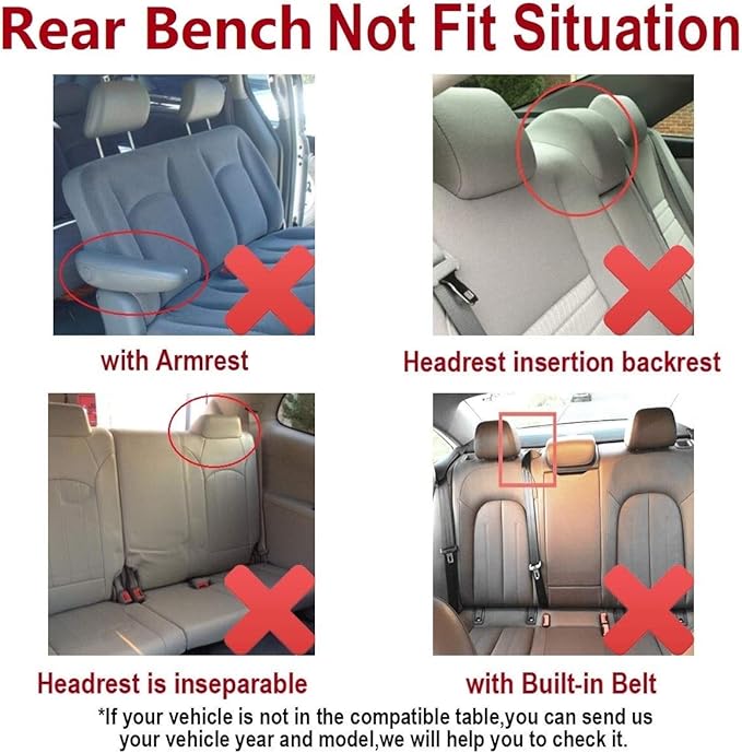 Flying Banner Car Seat Covers Full Set Front Seats and Rear Bench Polyester car seat Protectors Black Gray Purple airbag Compatible Rear Bench Split (Black Mint Green)