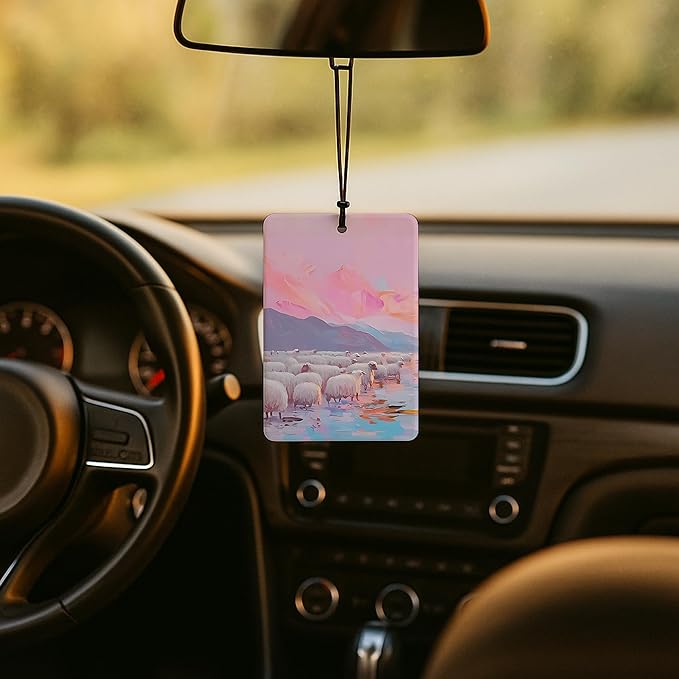Jesus Christian Car Air Freshener 3 Pcs, Jesus & Lost Sheep on a Wild Flower Field Religious Air Freshener Hanging for Cars Books Closet Drawer,Christian Girly Car Accessories for Women Girls 2