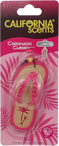 California Scents Scented Sandal Hanging Car Air Freshener - Odor Eliminator for Strong Odor - Flip Flop Car Fresheners (Coronado Cherry, 1 Pack)