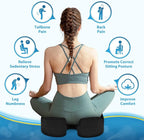 BlissTrends Seat Cushion,Thick Memory Foam Cushions for Office Chair, Car Seat, Airplane, Relieving Pressure Tailbone Sciatica Back Pain for Long Sitting Office Workers, Car Drivers 4.7in Thick Black
