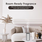 Waterless Essential Oil Diffuser, 7 Colors LED Light, Battery Powered Mini Scent Air Machine, Aromatherapy Mist Diffuser for Home Room Car Office (Silver)