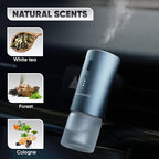 Intelligent Aromatherapy Smart Car Air Freshener & Diffuser with 3 Fragance Oils, USB-C Rechargeable, Silent, Refillable, Auto On/Off for Home, Office