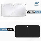 Tesla Windshield Sun Shade for Model 3 and Y - Size (56" x 36"), Premium 240T Reflective Sunshade, Heat Shield, UV Protection Foldable Front Window Sunshade with Storage Pouch Tesla Car Accessories