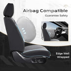 Coverado Car Seat Covers Full Set, Seat Covers for Cars, Car Seat Cover, Car Seat Protector, Leather Car Seat Cushion, Waterproof Car Seat Covers Front Seats and Back Fit for Most Cars(Black&Gray)