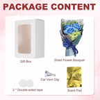 uxcell Sky Blue Small Bouquet Car Air Freshener Vent Clips, Mini Decorative Rose Bouquet with Fragrance Diffuser for Women, Automotive Air Freshener Decoration, Style 1