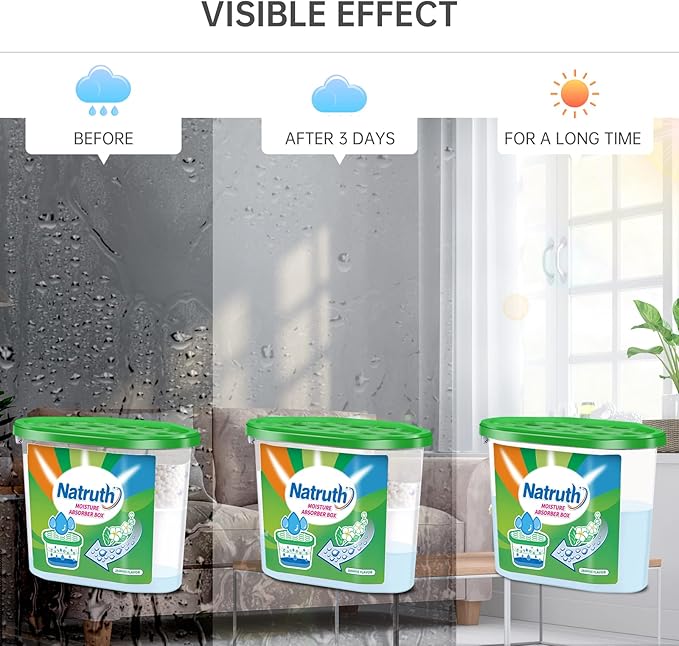 NATRUTH Moisture Absorber boxes, Jasmine 800ml(6 PACKS)*12.5OZ Closet Dehumidifier, Eradicate Odor Moisture Absorbers Bucket, Humidity Absorber,Dehumidifier for Closet,Bathrooms, Kitchen & Boats