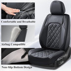 Coverado Car Seat Covers Full Set, Black Seat Covers, Waterproof Faux Leather Car Seat Cover, Luxury Car Seat Cover, Automotive Seat Covers 5 Seats, Car Seat Protector Universal Fit Most Cars