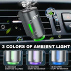 Car Air Freshener - Smart Adjustable 3-Speed Intensity, Rechargeable Humidifier Car Essential Oil Diffuser - Comes with 8 Bottles of 10ml Perfume (Gray)