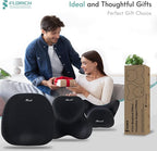 FLORICH Car Seat Cushion and Lumbar Support Pillow for Office Chair Car, Neck Headrest Pillow, Ergonomic Memory Foam, Pressure-Relieving Back Support for Car, Office Chair & Wheelchair – Black