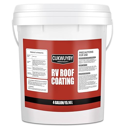 RV Roof Coating, Easy to Apply Solar Reflective, Quick Drying RV Roof Sealant, Trailer and Camper Roof Leak Repair Liquid Waterproof Sealant, 4 Gallon (White)