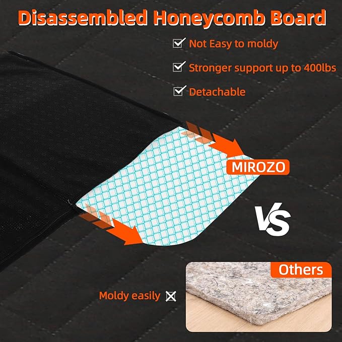 MIROZO Dog Seat Cover for Back Seat, 600D Heavy Duty Back Seat Extender for Dogs,Waterproof Pet Seat Protector with 3-Fold Bottom, Large Space Travel Bed Extender for Mid-Size SUV & Small Truck