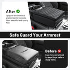 Autorder Center Console Cover for 2021-2025 2026 Ford F150/2022-2025 2026 F150 Lightning Accessories Armrest Cushion Cover Nappa Leather Middle Console Covers (Only fit for Work Surface Console)