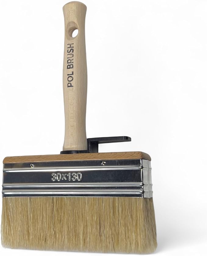 5 Inch Stain Deck Wide & Thick Paint Brush - High European Quality - Natural Bristles - for Home, Wood, Walls, Art, Trim & Furniture - for Acrylic, Oil, Stain, Chalk & Latex Paints