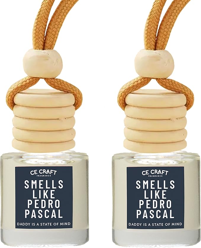 CANDECraftCo Car Air Hanging Fragrance Oil, Car Auto Freshener for Essential Oils, Scents Fragrance Aromatherapy Automobile Diffuser, Long Lasting (Smells Like Pedro Pascal)
