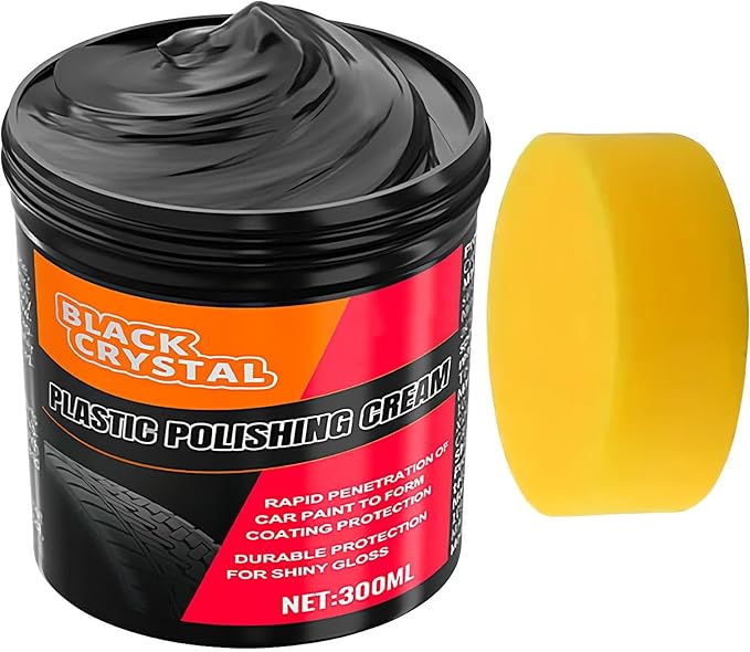 Trim Restorer, 300g Car Trim Restorer with Sponge, Automotive Detailing Supplies Cleaner Paste, Car Dashboard Scratch Remover Repair Wax for Vehicles Headlights Trims