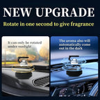 Chrome Solar Air Freshener for Car Stocking Stuffers Rotatable Air Purifier Aromatherapy Diffuser Long Time Home Interior Fragrance Stocking Stuffers Car Decoration Perfume Included