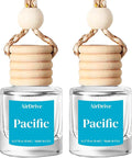 Car Air Freshener Cool Ice & Citrus Pacific 2 Pack Hanging Air Freshener Diffuser, Cute Car Accessories, Air Freshner for Women & Men Gift Non-Toxic Car Scent Long Lasting Oil Diffuser, Made in USA
