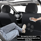 Universal Car Seat Covers, Black, Waterproof Faux Leather, Full 5-Seat Set, Non-slip, Contoured Fit, Suitable for Suvs, Sedans, Pickups, Upgraded Protection for Car Interiors, Airbag Compatible