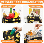 3 Gallons Car Trash Can with Lid, Car Bag Bin Hanging Waterproof Automotive Garbage Cans Leak Proof Vehicle Trash Can Sunflower