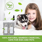 CLEVAST Activated Bamboo Charcoal Odor Absorber - 6 x 60g Air Purifying Bags Natural Fresh, Deodorizer and Moisture Eliminator for Home, Closet, Shoes, Car Air freshener Grey