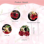 Cherry Car Decor,2pcs Bee Leaf Cherry Car Air Freshener Vent Clips,Cute Retro Sweet Themed DashBoard Decoration Accessories for Women Teens,Refillable Aroma Diffuser
