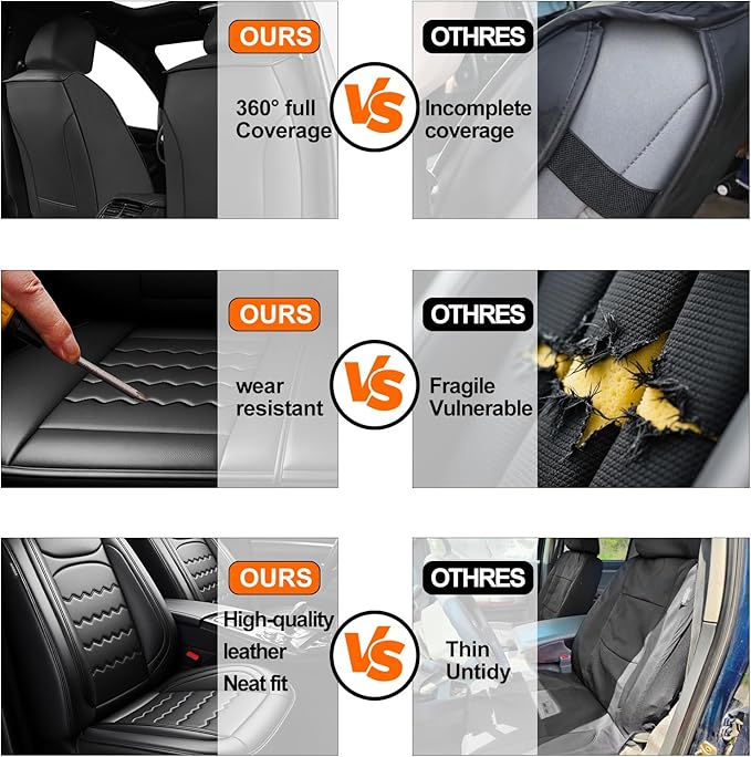 CX-50 Car Seat Covers Custom Fit for Mazda CX-50 2023-2026, Full Coverage Premium Leather Waterproof Breathable Seat Covers, Automotive Seat Protectors, Airbag Compatible(Full Set Seats, Black)