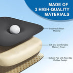Car Seat Cushion Pad with 1.2inch Comfort Seat Protector for Car Driver Seat Office Chair Home Use Memory Foam Seat Cushion with Non Slip Bottom