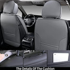 Coverado Front Seat Covers, Waterproof Nappa Leather Car Seat Cover, Sideless Car Seat Covers Front Seats, Driver Seat Cover, Car Seat Protector Universal Fit for Most Sedans SUV Truck, Grey