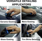 Sponge Applicator Kit 3 Pack with Microfiber Cloths | Perfect for Ceramic Coating, Nano Coating, Glass Coating, Tire Shine Detailing (4" Sponge Kit)