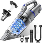 Handheld Vacuum Cordless, 16000PA Strong Suction Hand Held Car Vacuum Cleaner, Portable Hand Vacuum Rechargeable with Multi-Nozzles & LED Light for Home, Car, Office, Pets