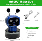 Smart Cute Robot Car Air Freshener, Fine Spray Car Aromatherapy Machine with Four-Gear Adjustment, Auto On/Off Mini Robot Fillable Essential Oil Diffuser for Vehicle Home Office (Ocean)