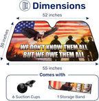GENANY Honored Veteran Windshield Sun Shade for Car SUV Truck (55x30 Inches), Sun Shade Windshield, Shades for Front Windows, Protector Blocks UV, Car Decor