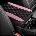 Car Center Console Cushion Pad, Universal Leather Waterproof Armrest Seat Box Cover, Comfortable Auto Armrest Cover Protector, Car Interior Decor Accessories for Most Vehicles (Pink)