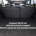 HKZ Fit RAV4 Car Seat Cover Set for 2013 2014 2015 2016 2017 2018 Toyota RAV4 Limited XLE SE Platinum Adventure-Leather(Black)