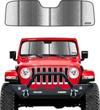 Windshield Sunshade for Jeep Wrangler JL 2018-2026, Gladiator 2020-2026 Front Window Shade- Metallic