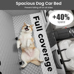 Dog Car Seat Cover for Back Seat, Waterproof Leather Fabric Back Seat Extender for dogs 52.4 * 24.4in, Foldable in The Car, Hard Panels Bottom Support to 330 lbs, for Cars/Mid-Size SUV/Small Truck