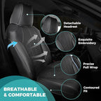 for Toyota RAV4 Seat Covers 2019 2020 2021 2022 2023 2024 2025 RAV 4 LE XLE Limited XLE Premium (Gas not for Hybrid) - Custom Leather Car Seat Covers Full Set - Black